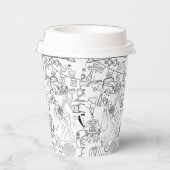 Wedding Hand Drawn Design Coffee Cups Pappbecher (Rechts)
