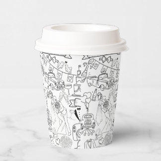 Wedding Hand Drawn Design Coffee Cups Pappbecher