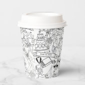 Wedding Hand Drawn Design Coffee Cups Pappbecher (Vorderseite)