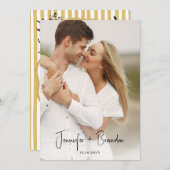 Wedding hand sketched mustard striped einladung (Vorne/Hinten)