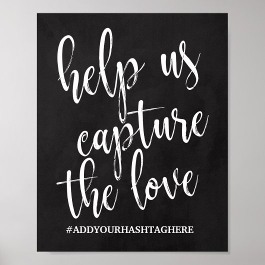 Wedding Hashtag Chalkboard 8x10 Zeichen Poster (Vorne)