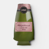 Wedding Hashtag Pink Rose Champagne Flaschenkühler (Vorderseite)