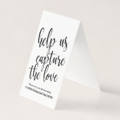 Wedding Hashtag Schilder Kalligrafie Schwarz-Weiß (Rückseite)