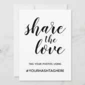 Wedding Hashtag Sign Einladung (Vorderseite)