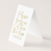 Wedding Hashtag Sign - Stilvolle Gold Imitats Foil (Rückseite)