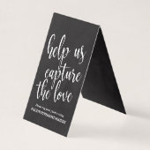 Wedding Hashtag Signieren Chic Calligraphy Chalkbo (Vorderseite)