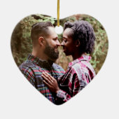 Wedding Heart Arrows Mr. Mrs. Newlywed Foto Keramik Ornament (Hinten)