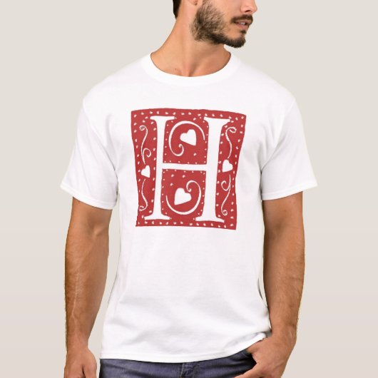Wedding Heart Letter H T-Shirt (Vorderseite)
