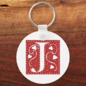 Wedding Heart Letter J Schlüsselanhänger (Vorderseite)