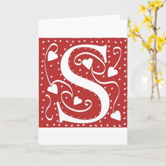 Wedding Heart Letter S Karte (Gelbe Blume)