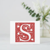 Wedding Heart Letter S Postkarte (Stehend Vorderseite)