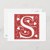 Wedding Heart Letter S Postkarte (Vorne/Hinten)