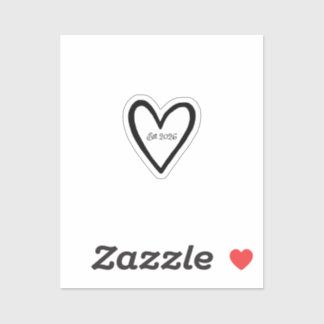 Wedding Heart Outlined Bride Groom Aufkleber