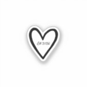 Wedding Heart Outlined Bride Groom  Aufkleber (Vorderseite)