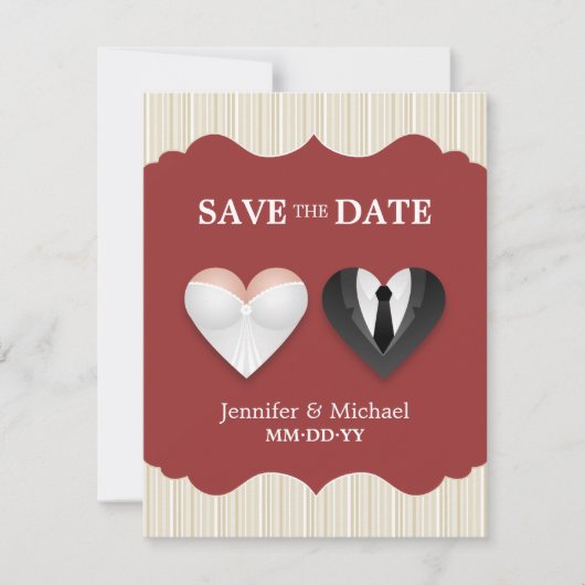 Wedding Hearts - Funny Save the Date Einladung (Vorderseite)