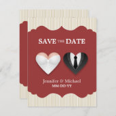 Wedding Hearts - Funny Save the Date Einladung (Vorne/Hinten)