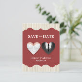 Wedding Hearts - Funny Save the Date Einladung (Stehend Vorderseite)