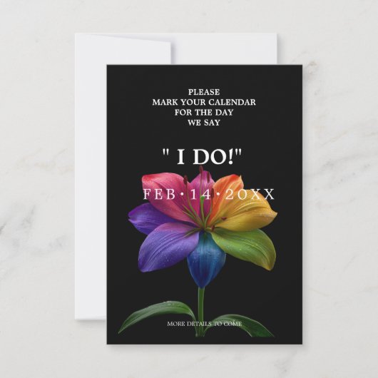 🌈 Wedding Hearts in Bloom Save The Date (Vorderseite)