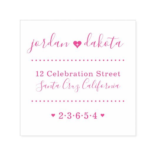 Wedding Hearts Individuellen Namens Skript-Rücksen Permastempel (Design)