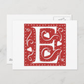 Wedding Hearts Letter E Postkarte (Vorne/Hinten)