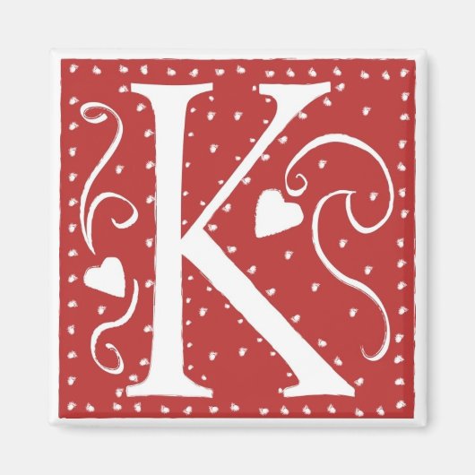 Wedding Hearts Letter K Magnet (Vorne)