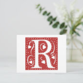 Wedding Hearts Letter R Postkarte (Stehend Vorderseite)