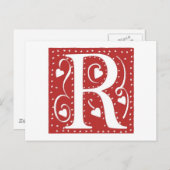 Wedding Hearts Letter R Postkarte (Vorne/Hinten)