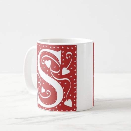 Wedding Hearts Letter S Kaffeetasse (Vorderseite Links)