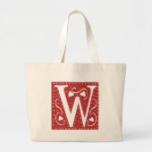 Wedding Hearts Letter W Jumbo Stoffbeutel (Vorne)