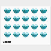 Wedding Hearts Light Blue Danke Envelope Label Herz-Aufkleber (Blatt)