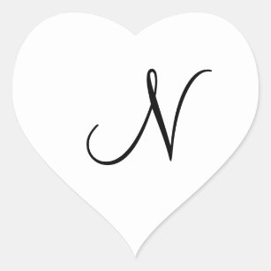 Wedding Hearts Monogram N Wedding Siegel Sticker