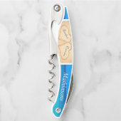 Wedding Hearts Sand Bridesmaid Monogram Kellnermesser (Vorderseite)