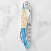 Wedding Hearts Sand Bridesmaid Monogram Kellnermesser (Rückseite)