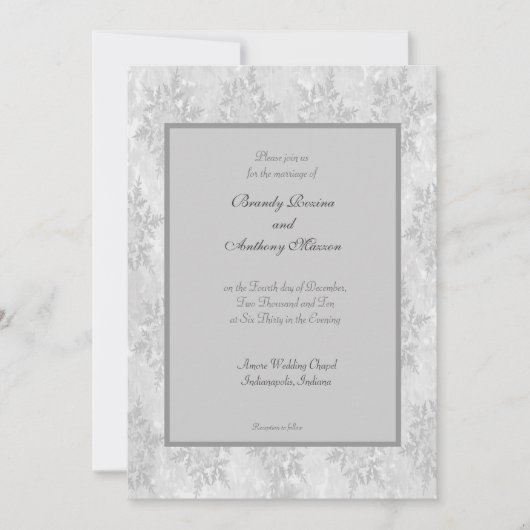 Wedding Hochzeits-Einladungswinterschneeflocken Einladung (Vorderseite)