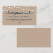Wedding Honeymoon Fund Wish, Rustic String Lights Begleitkarte (Vorne/Hinten)