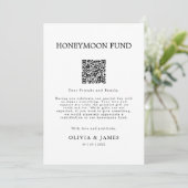 Wedding Honeymoon Honeymoon Fund QR Code Sign,  Einladung (Stehend Vorderseite)
