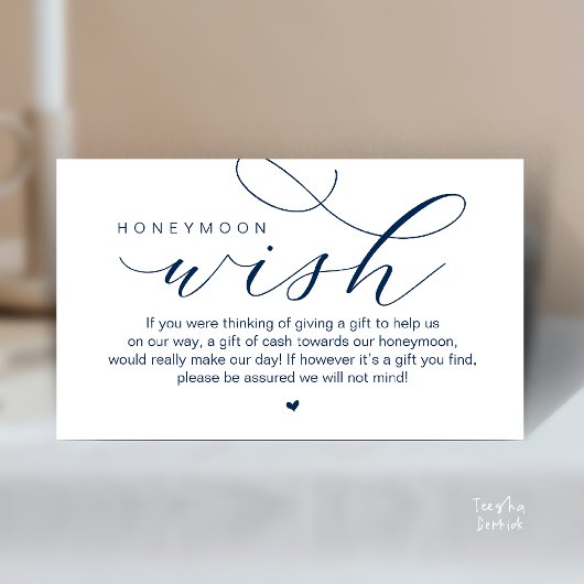 Wedding Honeymoon Wish, Modern elegance minimal Begleitkarte
