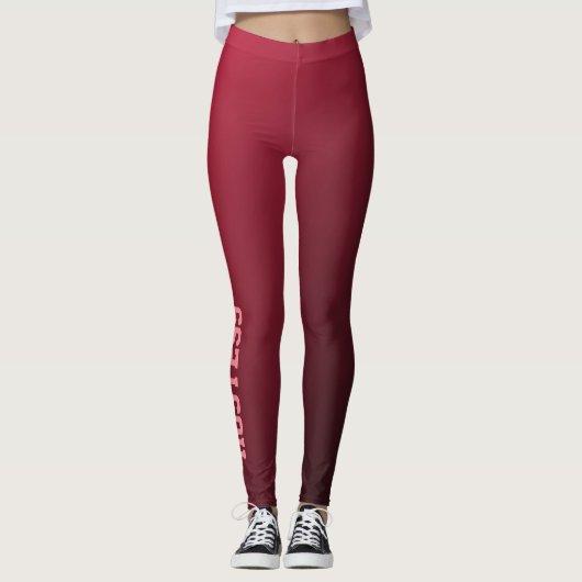 Wedding Hostess Burgundy Ombre Fashion Leggings (Vorderseite)