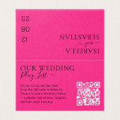 Wedding Hot Pink Fuchsia QR Code Playlist (Außenseite Aufgefaltet)