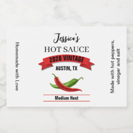 Wedding Hot Sauce Label HS039rt Alkoholflaschenetikett