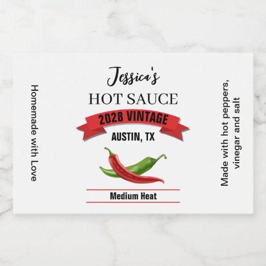 Wedding Hot Sauce Label HS039rt Alkoholflaschenetikett (Einzelnes Label)