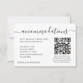 Wedding Hotel Accommodation With QR Code Karte (Vorderseite)