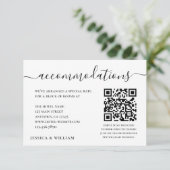 Wedding Hotel Accommodation With QR Code Karte (Stehend Vorderseite)