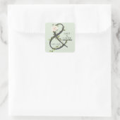 Wedding Hydrangea und Ivy Ampersand Quadratischer Aufkleber (Tasche)