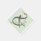 Wedding Hydrangea und Ivy Ampersand Serviette (Ecke)