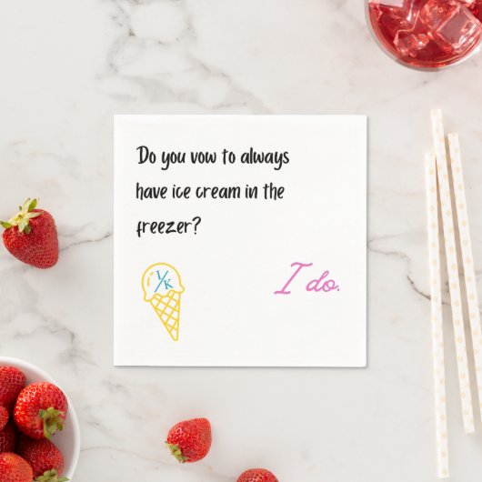 Wedding Ice Cream Napkin Serviette (Beispiel)