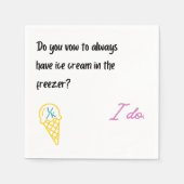 Wedding Ice Cream Napkin Serviette (Vorderseite)