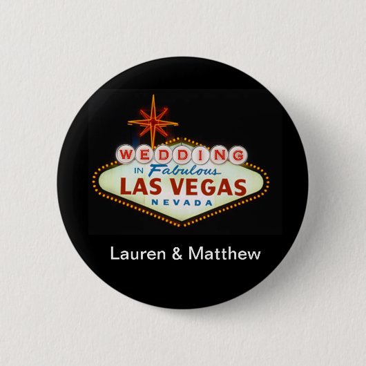 Wedding in fabelhaftem Las Vegas Button (Vorderseite)