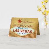 Wedding in fabelhaftem Las Vegas - Vintage Karte (Gelbe Blume)