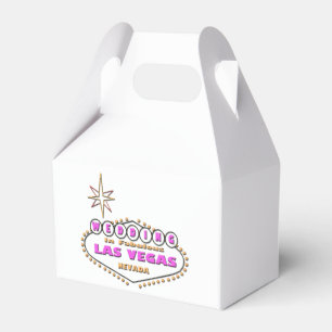 WEDDING IN LAS VEGAS GABLE FAVOR BOX. Rosa Logo. Geschenkschachtel